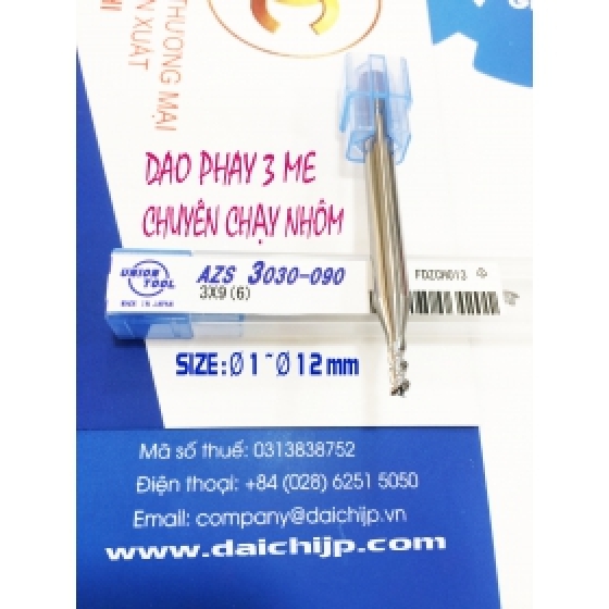 Dao Phay Nhôm ( Long neck square ) 3 Me Không Phủ UNION TOOL - AZS 3030-090