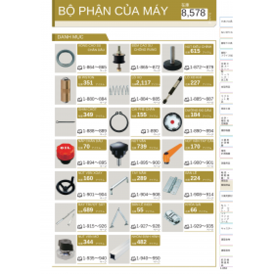 BỘ PHẬN CỦA MÁY MÓC DÂY CHUYỀN- CATALOG TIẾNG NHẬT ONLINE