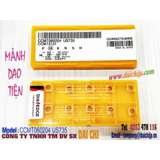 Mảnh Dao Tiện DIA EDGE-CCMT060204 US735