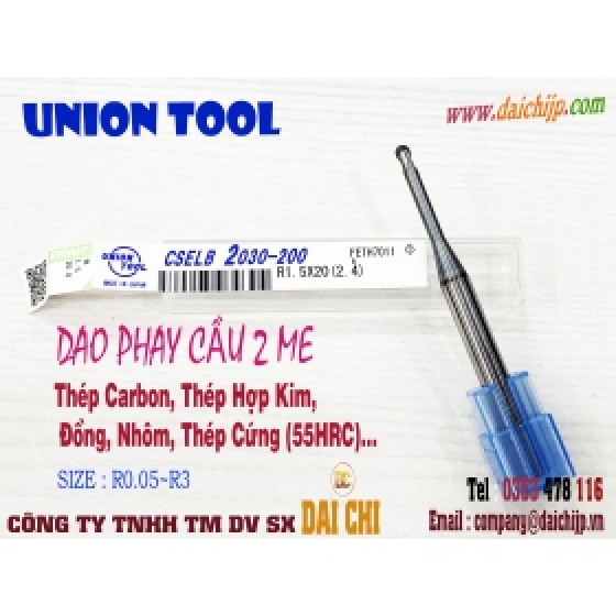 Dao phay Cầu Cổ Dài ( Long neck ball ) 2 Me Phủ UTCOAT UNION TOOL-CSELB 2030-200