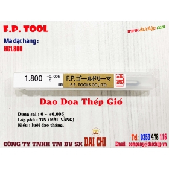 Dao Doa Thép Tốc Độ Cao F.P. GOLD Reamers HG1.800