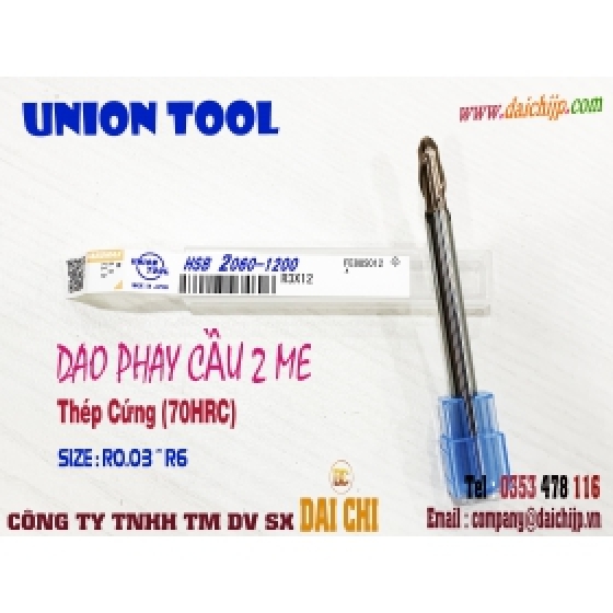 Dao Phay Cầu Thân Dài ( Long Neck Ball ) 2 Me Lớp Phủ HARDMAX UNION TOOL HSB-1060-1200