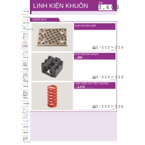 LINH KIỆN CHO KHUÔN - CATALOG TIẾNG NHẬT ONLINE