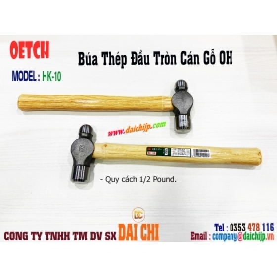 Búa Thép Đầu Tròn Cán Gỗ OH Model HK-10 Quy Cách 1 Pound