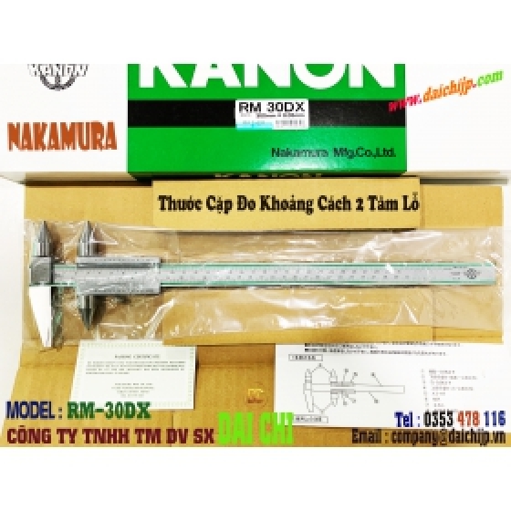 Thước Cặp Đo Khoảng Cách Giữa 2 Tâm Lỗ NAKAMURA KANON Model RM30DX