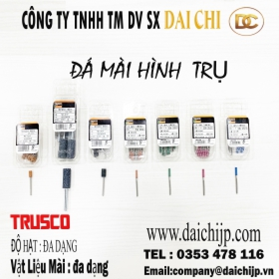 ĐÁ MÀI HÌNH TRỤ TRUSCO CÁN Ø 3mm và Ø 6mm